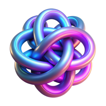 elegante contemporâneo uma rede do interligados, brilhando linhas, formando complexo nós e rotações, com uma néon brilho e uma cyberpunk estético autêntico png