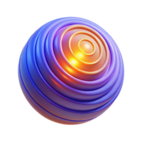 stunning classic A single, luminous orb emitting waves of sound, visualized as concentric circles, under a vibrant, pulsating light 4K png