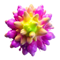 serene traditional A chaotic explosion of vibrant watercolor splashes, predominantly magenta and chartreuse, lit by a soft, diffused glow, impressionistic style, high resolution png