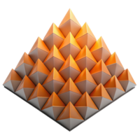 stunning minimalist A field of tessellated triangles in varying shades of grey, illuminated by a gradient of warm orange light from the bottom, minimalist style, professional png