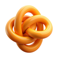 dramatic abstract A single, continuous line of vibrant orange light, forming a complex knot against a black void, futuristic style, long exposure photography, premium png