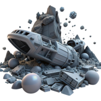vibrant vintage A spaceship graveyard filled with decaying vessels, debris floating in zero gravity, dark sci-fi style, dim lighting exclusive png
