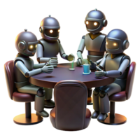 extraordinary classic A Group of Robots Playing Poker in a Dimly genuine png