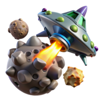 magnificent vintage Spaceship Vs. Giant Space Creature high resolution png