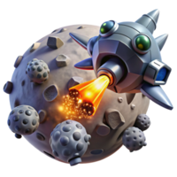 beautiful abstract Spaceship Vs. Giant Space Creature 4K png