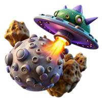 impressive abstract Spaceship Vs. Giant Space Creature original png
