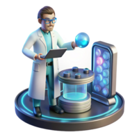 stunning vintage A Scientist Working on a Complex Holograph authentic png