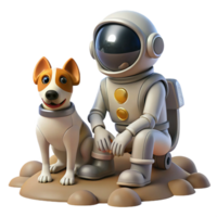 impressive artistic A Robot Dog Sitting Beside a Lone Astronaut professional png