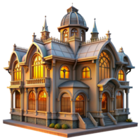 vibrant modern An Intricate Art Nouveau Mansion with Staine png