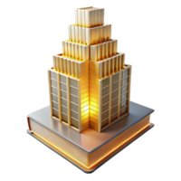 vibrant rustic A Towering Skyscraper Made Entirely of Books authentic png