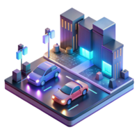 serene traditional Cyberpunk Street Scene Neon Signs Reflecti high resolution png