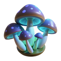 elegant abstract A Cluster of Glowing Mushrooms in a Dark F 4K png