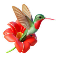 extraordinary abstract A Hummingbird Hovering Near a Bright Red F high quality png
