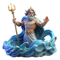 extraordinary classic Poseidon Commanding a Raging Sea Trident authentic png