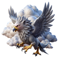 stunning classic A Majestic Griffin Soaring Through a Stormy high resolution png
