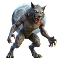 vibrant rustic A Terrifying Werewolf Transforming Under A premium png