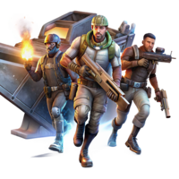 vibrant abstract A Group of Space Pirates Armed with Laser P 4K png
