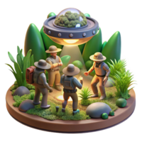 dramatic abstract A Group of Explorers Discovering a Hidden high quality png