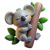 magnificent traditional A Sleepy Koala Clinging to a Eucalyptus Tre authentic png