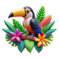 beautiful abstract A Colorful Toucan Perched on a Branch Surr original png