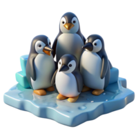 serene artistic Penguin Huddle on Ice exclusive png