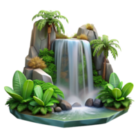 dramatic rustic A Cascading Waterfall Surrounded by Lush Tr authentic png