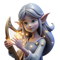 beautiful vintage A Graceful Elf with Pointed Ears and Flow exclusive png