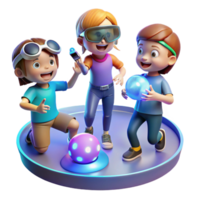 serene rustic A Group of Children Playing with Holograph genuine png