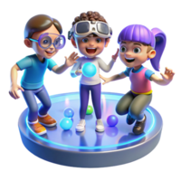 serene vintage A Group of Children Playing with Holograph exclusive png