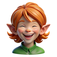 extraordinary rustic Portrait of a Laughing Elven Child with E high quality png