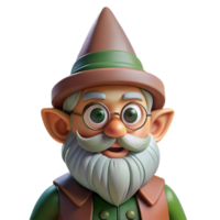 wonderful minimalist Portrait of a Whimsical Gnome with Oversize exclusive png