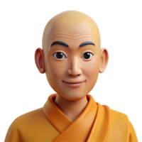 wonderful classic Serene Buddhist Monk in Saffron Robes high resolution png