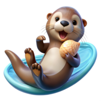 magnificent modern A Playful Sea Otter Floating on Its Back original png