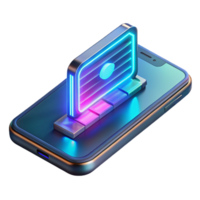 serene traditional A Futuristic Smartphone Displaying Holograp authentic png