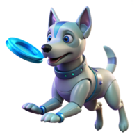 vibrant abstract A Robotic Dog Playing Fetch with a Futuri professional png