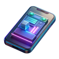 dramatic creative A Futuristic Smartphone Displaying Holograp original png