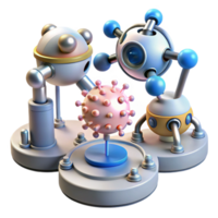 magnificent vintage A Group of Nanobots Assembling a Microscop authentic png