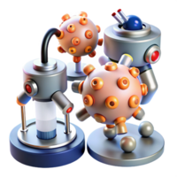 impressive classic A Group of Nanobots Assembling a Microscop genuine png