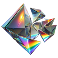 wonderful abstract Fractured Glass Shards Reflecting a Rainb professional png