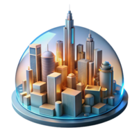 vibrant minimalist An Abstract Representation of a City Skyl detailed png