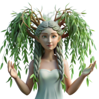 impressive classic A Serene Dryad Emerging from a Willow Tree professional png