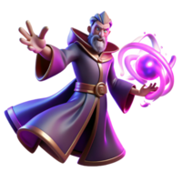 vibrant minimalist A Powerful Sorcerer Casting a Spell of Swi 4K png