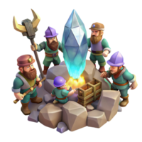 extraordinary classic A Group of Dwarves Mining for Gems in a Ca detailed png