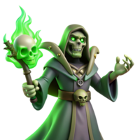 dramatic rustic A Powerful Lich Casting a Spell of Necroma high quality png