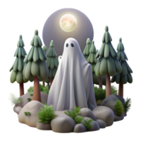 impressive creative A Ethereal Ghost Floating Through a Haunted high quality png