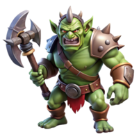 magnificent abstract A Fierce Orc Chieftain Wielding a Battle A authentic png