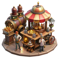 extraordinary contemporary A Bustling Steampunk Marketplace Filled exclusive png