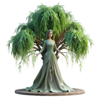 impressive abstract A Serene Dryad Emerging from a Giant Willow original png