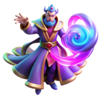 serene vintage A Powerful Sorcerer Summoning a Swirling high quality png