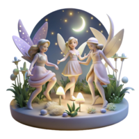 serene abstract A Group of Fairies Flitting Through a Moon high resolution png